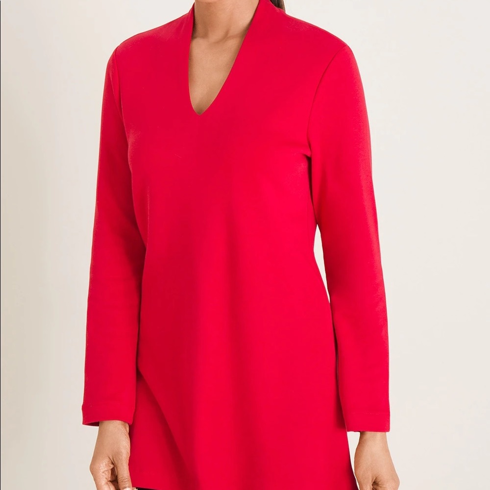 CHICOS POLISHED V-NECK TUNIC SZ 3